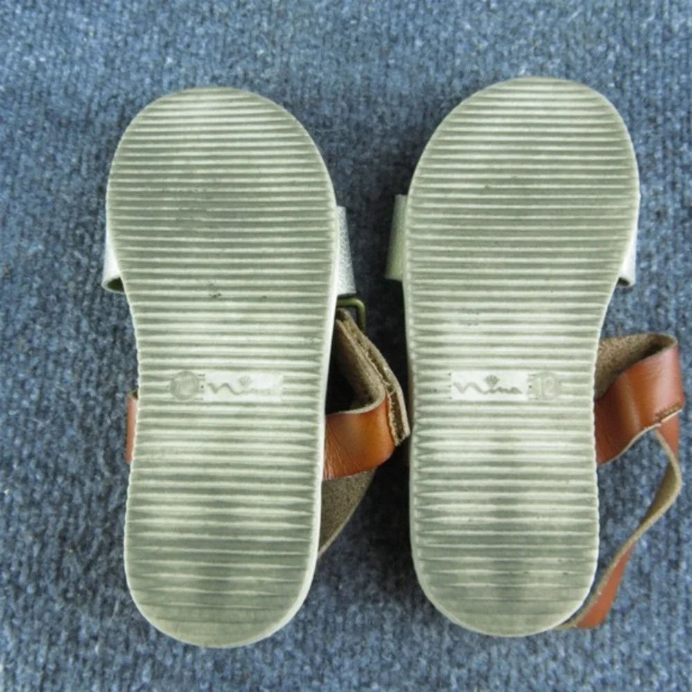 Nina Girls Ankle Strap Size T 12 Medium Shoes Brown Synthetic‎ Buckle